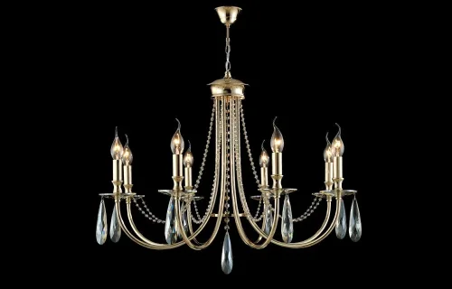 Люстра подвесная VICTORIA SP8 GOLD/AMBER Crystal Lux без плафона на 8 ламп, основание золотое в стиле арт-деко  фото 3